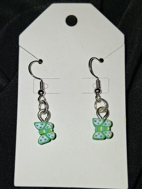 Green Butterfly Dangle Earrings